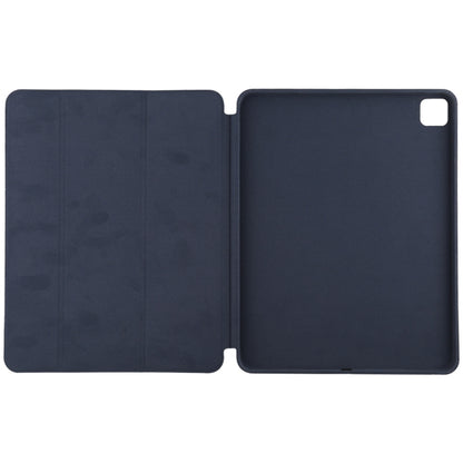 For iPad Pro 12.9 inch (2020/2021) 3-fold Horizontal Flip Smart Leather Tablet Case with Sleep / Wake-up Function & Holder(Dark Blue) - iPad Pro 12.9 (2022/2021) Cases by buy2fix | Online Shopping UK | buy2fix
