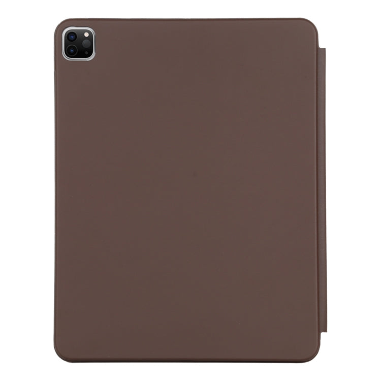 For iPad Pro 12.9 inch (2020/2021) 3-fold Horizontal Flip Smart Leather Tablet Case with Sleep / Wake-up Function & Holder(Brown) - iPad Pro 12.9 (2022/2021) Cases by buy2fix | Online Shopping UK | buy2fix