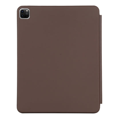 For iPad Pro 12.9 inch (2020/2021) 3-fold Horizontal Flip Smart Leather Tablet Case with Sleep / Wake-up Function & Holder(Brown) - iPad Pro 12.9 (2022/2021) Cases by buy2fix | Online Shopping UK | buy2fix