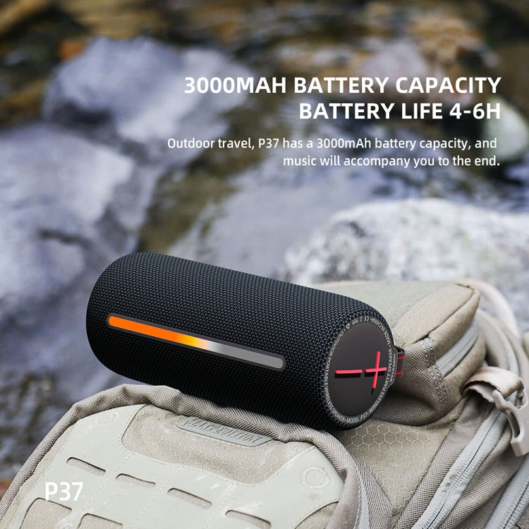 HOPESTAR P37 Outdoor Portable RGB Light Waterproof Wireless Bluetooth Speaker(Grey) - Waterproof Speaker by HOPESTAR | Online Shopping UK | buy2fix