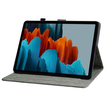 For Samsung Galaxy Tab S7/Tab S8 Tiger Pattern Flip Leather Tablet Case(Dark Green) by buy2fix