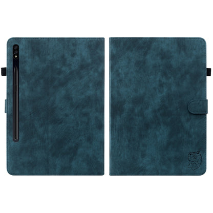 For Samsung Galaxy Tab S9+ Tiger Pattern Flip Leather Tablet Case(Dark Blue) - Galaxy Tab S9+ Cases by buy2fix | Online Shopping UK | buy2fix