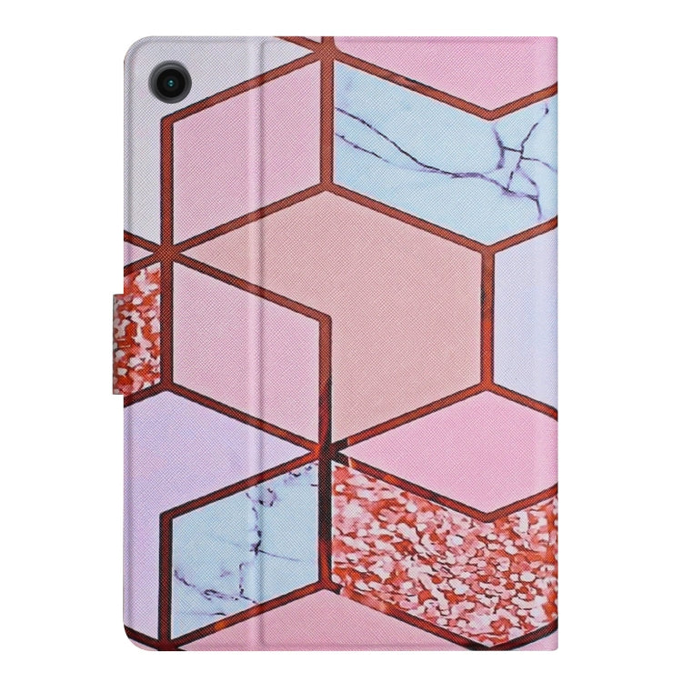 For Samsung Galaxy Tab A8 Marble Pattern Smart Leather Tablet Case(Splicing Marble) by buy2fix