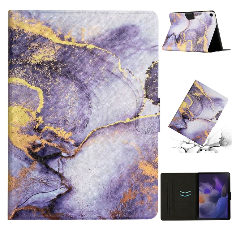 For Samsung Galaxy Tab A8 Marble Pattern Smart Leather Tablet Case(Purple) by buy2fix