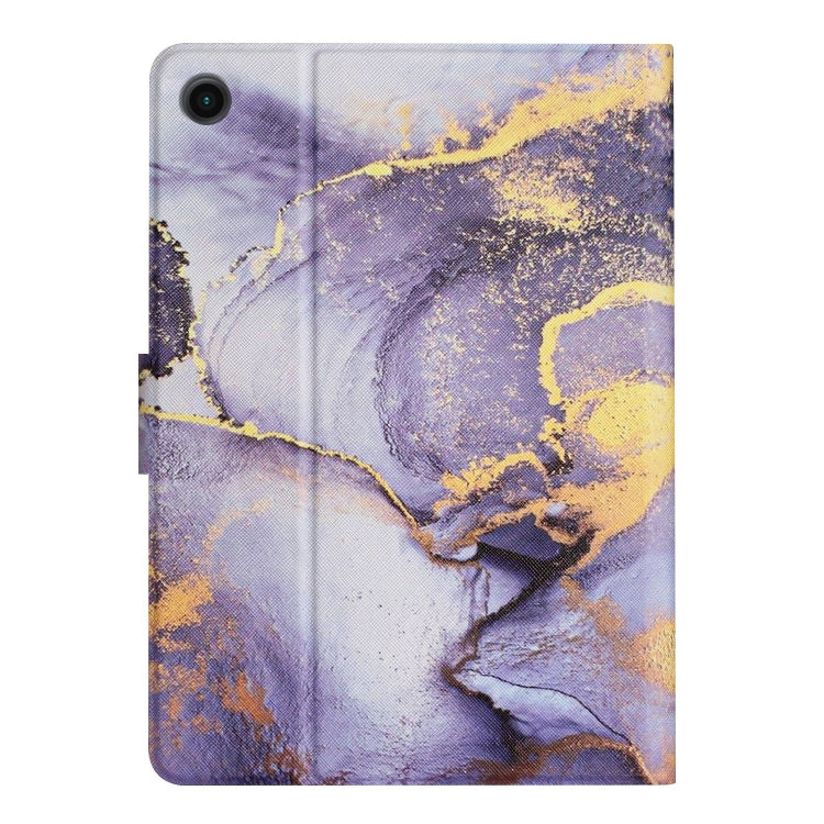 For Samsung Galaxy Tab A8 Marble Pattern Smart Leather Tablet Case(Purple) by buy2fix