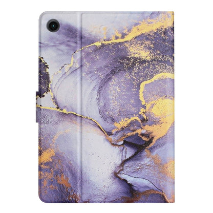 For Samsung Galaxy Tab A8 Marble Pattern Smart Leather Tablet Case(Purple) by buy2fix
