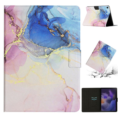 For Samsung Galaxy Tab A8 Marble Pattern Smart Leather Tablet Case(Pink Blue) by buy2fix