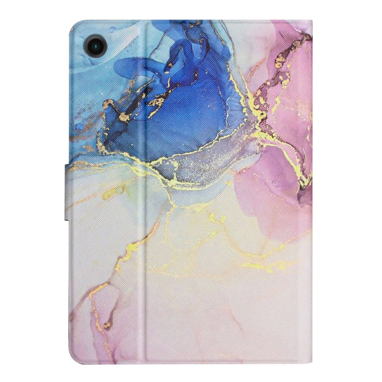 For Samsung Galaxy Tab A8 Marble Pattern Smart Leather Tablet Case(Pink Blue) by buy2fix