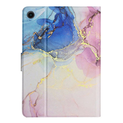 For Samsung Galaxy Tab A8 Marble Pattern Smart Leather Tablet Case(Pink Blue) by buy2fix