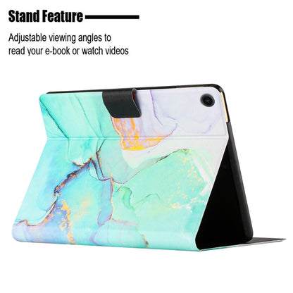 For Samsung Galaxy Tab A8 Marble Pattern Smart Leather Tablet Case(Green) by buy2fix