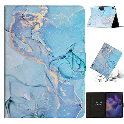 For Samsung Galaxy Tab A8 Marble Pattern Smart Leather Tablet Case(Blue) by buy2fix