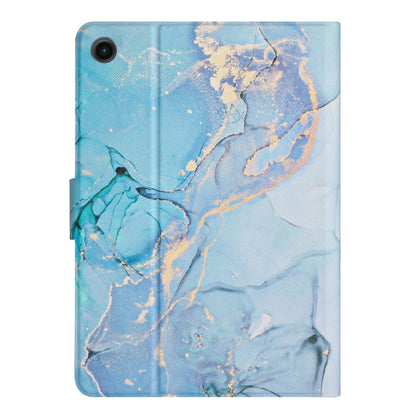 For Samsung Galaxy Tab A8 Marble Pattern Smart Leather Tablet Case(Blue) by buy2fix