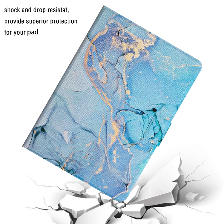 For Samsung Galaxy Tab A8 Marble Pattern Smart Leather Tablet Case(Blue) by buy2fix