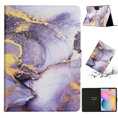 For Samsung Galaxy Tab S6 Lite P610 Marble Pattern Smart Leather Tablet Case(Purple) by buy2fix