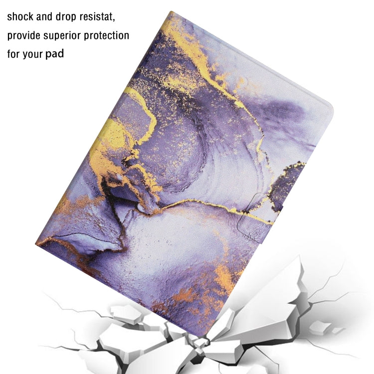 For Samsung Galaxy Tab S6 Lite P610 Marble Pattern Smart Leather Tablet Case(Purple) by buy2fix