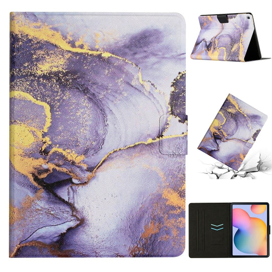 For Samsung Galaxy Tab A7 Lite T220 Marble Pattern Smart Leather Tablet Case(Purple) by buy2fix