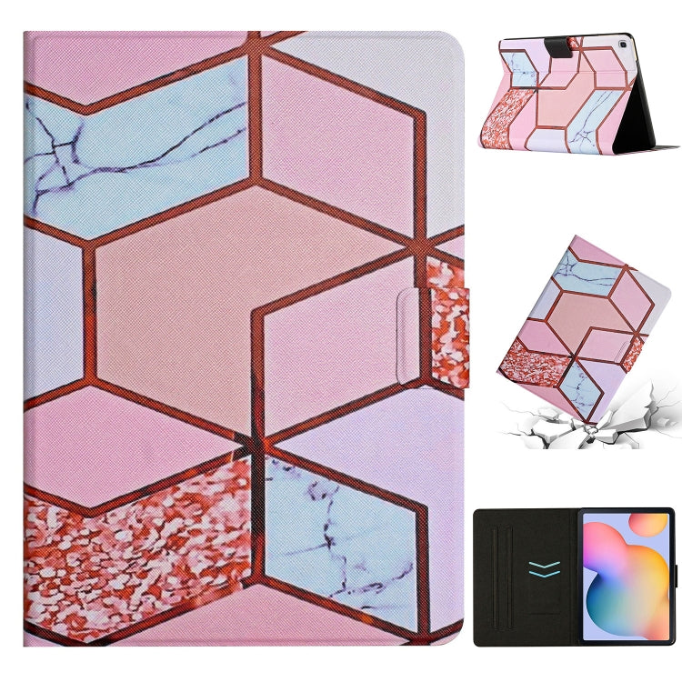 For Samsung Galaxy Tab A7 10.4 2020 T500 Marble Pattern Smart Leather Tablet Case(Splicing Marble) by buy2fix