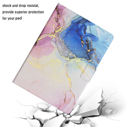 For Samsung Galaxy Tab A7 10.4 2020 T500 Marble Pattern Smart Leather Tablet Case(Pink Blue) by buy2fix