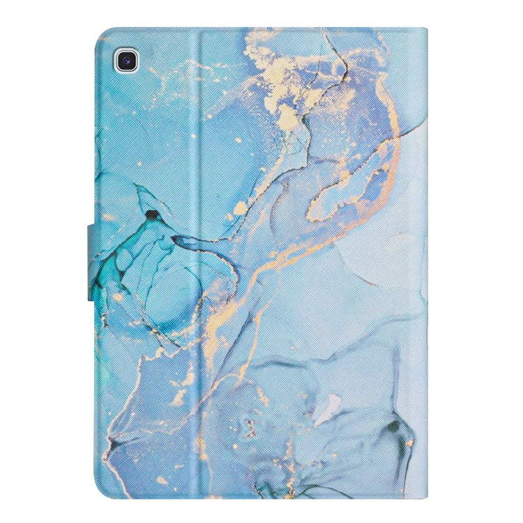 For Samsung Galaxy Tab A7 10.4 2020 T500 Marble Pattern Smart Leather Tablet Case(Blue) by buy2fix