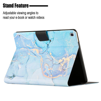 For Samsung Galaxy Tab A7 10.4 2020 T500 Marble Pattern Smart Leather Tablet Case(Blue) by buy2fix
