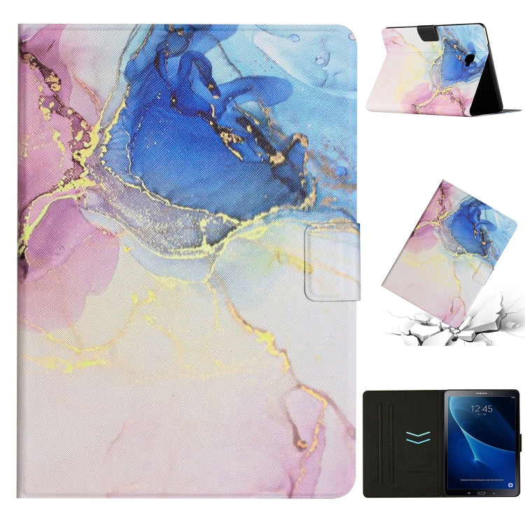 For Samsung Galaxy Tab A 10.1 T580 Marble Pattern Smart Leather Tablet Case(Pink Blue) by buy2fix