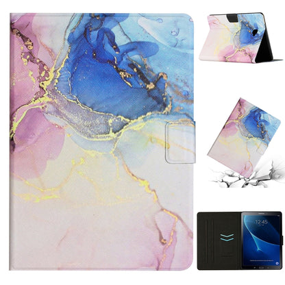 For Samsung Galaxy Tab A 10.1 T580 Marble Pattern Smart Leather Tablet Case(Pink Blue) by buy2fix