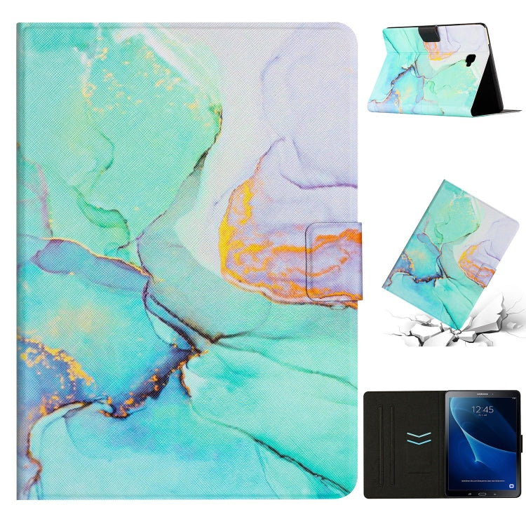 For Samsung Galaxy Tab A 10.1 T580 Marble Pattern Smart Leather Tablet Case(Green) by buy2fix