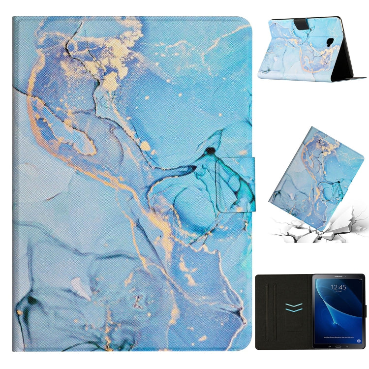 For Samsung Galaxy Tab A 10.1 T580 Marble Pattern Smart Leather Tablet Case(Blue) by buy2fix