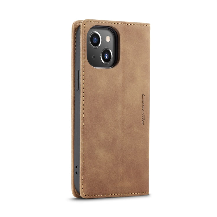 For iPhone 14 CaseMe-013 Multifunctional Retro Frosted Leather Phone Case (Brown) - iPhone 14 Cases by CaseMe | Online Shopping UK | buy2fix