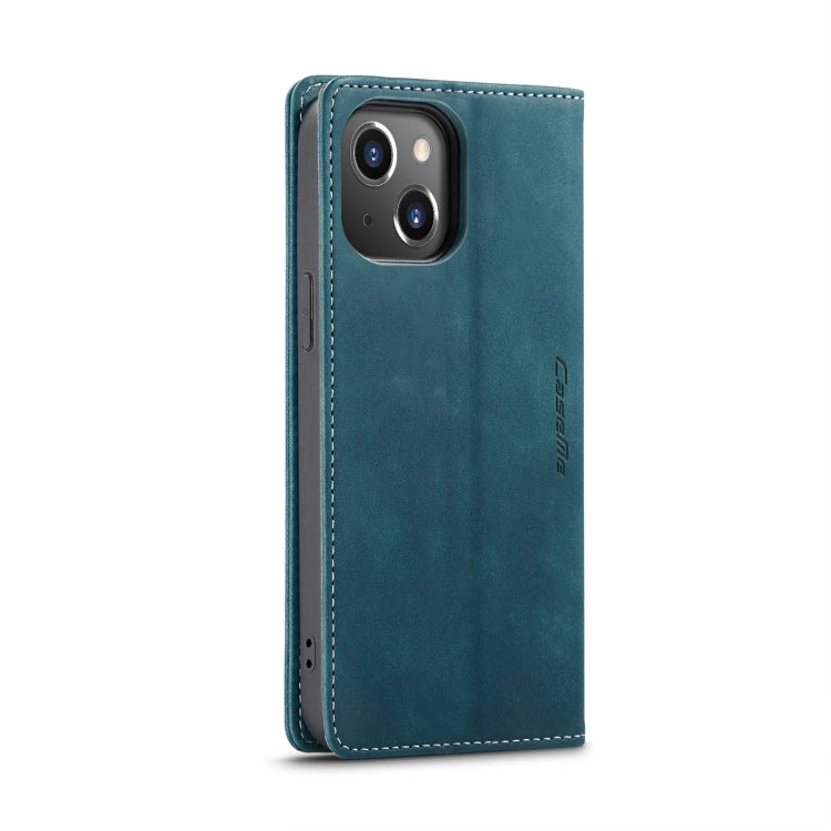 For iPhone 14 CaseMe-013 Multifunctional Retro Frosted Leather Phone Case (Blue) - iPhone 14 Cases by CaseMe | Online Shopping UK | buy2fix
