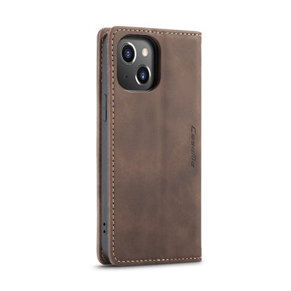 For iPhone 14 CaseMe-013 Multifunctional Retro Frosted Leather Phone Case (Coffee) - iPhone 14 Cases by CaseMe | Online Shopping UK | buy2fix