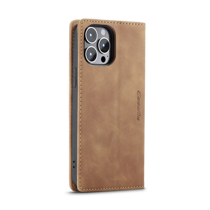 For iPhone 14 Pro CaseMe-013 Multifunctional Retro Frosted Leather Phone Case(Brown) - iPhone 14 Pro Cases by CaseMe | Online Shopping UK | buy2fix