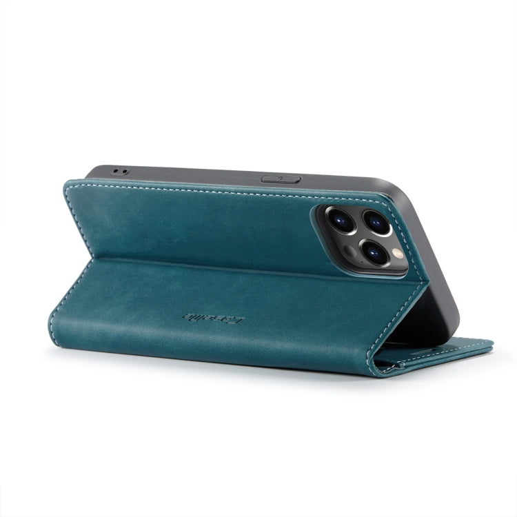 For iPhone 14 Pro CaseMe-013 Multifunctional Retro Frosted Leather Phone Case(Blue) - iPhone 14 Pro Cases by CaseMe | Online Shopping UK | buy2fix