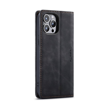 For iPhone 14 Pro CaseMe-013 Multifunctional Retro Frosted Leather Phone Case(Black) - iPhone 14 Pro Cases by CaseMe | Online Shopping UK | buy2fix