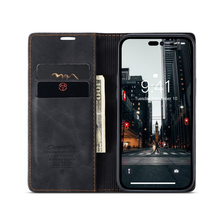 For iPhone 14 Pro CaseMe-013 Multifunctional Retro Frosted Leather Phone Case(Black) - iPhone 14 Pro Cases by CaseMe | Online Shopping UK | buy2fix