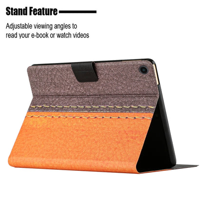 For Samsung Galaxy Tab A8 Stitching Solid Color Smart Leather Tablet Case(Orange) by buy2fix