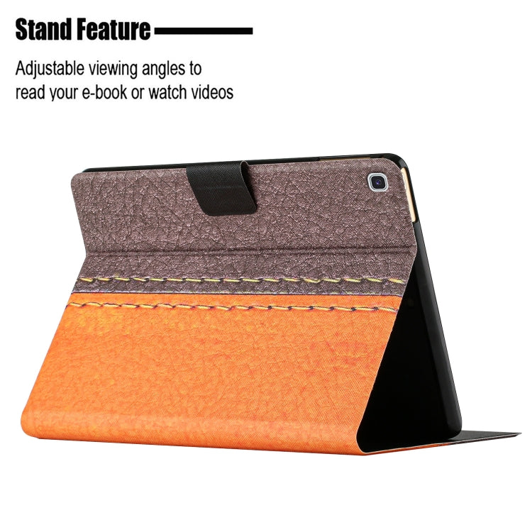 For Samsung Galaxy Tab A7 Lite T220 Stitching Solid Color Smart Leather Tablet Case(Orange) by buy2fix