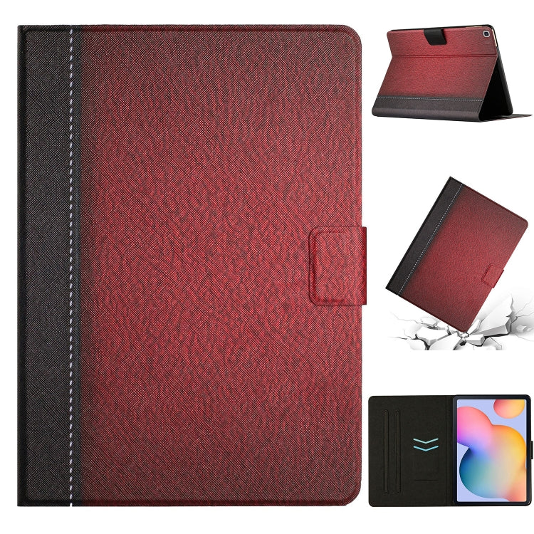 For Samsung Galaxy Tab A7 Lite T220 Stitching Solid Color Smart Leather Tablet Case(Red) by buy2fix