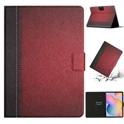 For Samsung Galaxy Tab A7 Lite T220 Stitching Solid Color Smart Leather Tablet Case(Red) by buy2fix