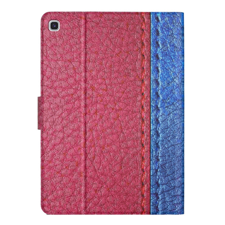 For Samsung Galaxy Tab A7 Lite T220 Stitching Solid Color Smart Leather Tablet Case(Rose Red) by buy2fix