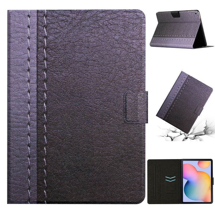 For Samsung Galaxy Tab A7 Lite T220 Stitching Solid Color Smart Leather Tablet Case(Grey) by buy2fix