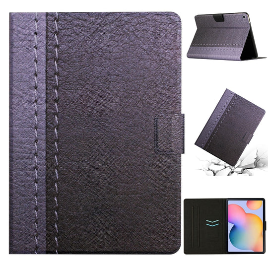 For Samsung Galaxy Tab A7 Lite T220 Stitching Solid Color Smart Leather Tablet Case(Grey)