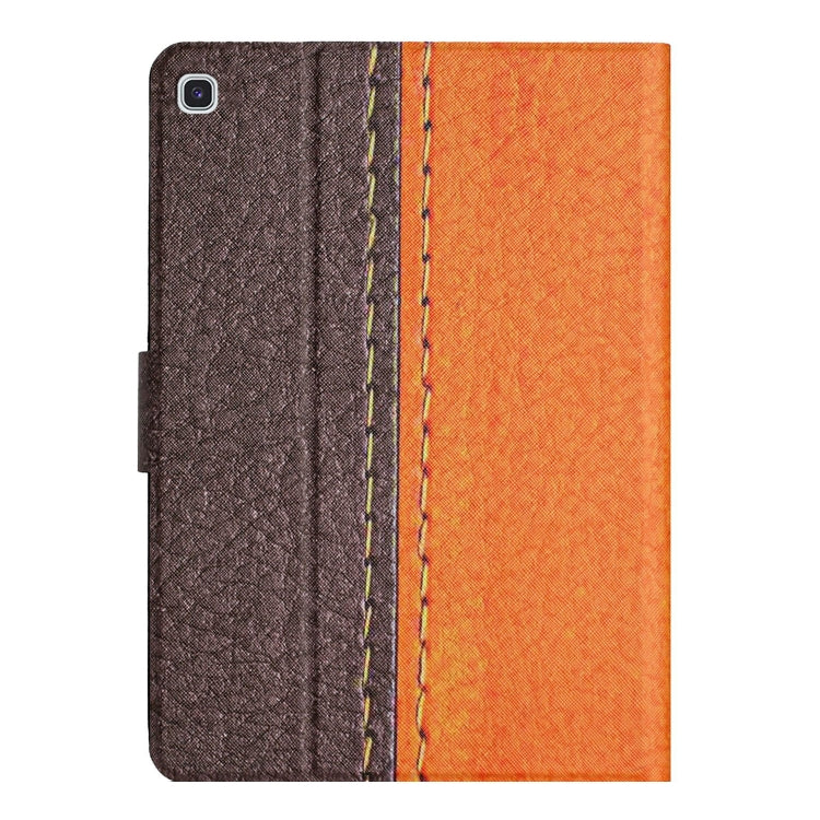 For Samsung Galaxy Tab A7 10.4 2020 T500 Stitching Solid Color Smart Leather Tablet Case(Orange) by buy2fix