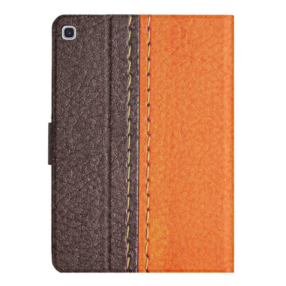 For Samsung Galaxy Tab A7 10.4 2020 T500 Stitching Solid Color Smart Leather Tablet Case(Orange) by buy2fix