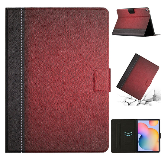 For Samsung Galaxy Tab A7 10.4 2020 T500 Stitching Solid Color Smart Leather Tablet Case(Red) by buy2fix