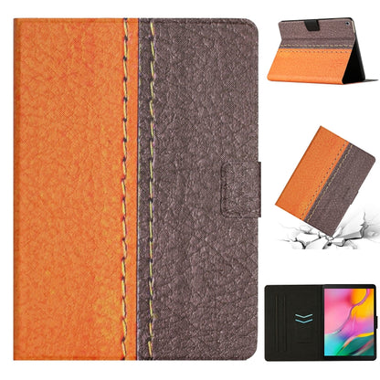 For Samsung Galaxy Tab A 10.1 2019 T510 Stitching Solid Color Smart Leather Tablet Case(Orange) by buy2fix