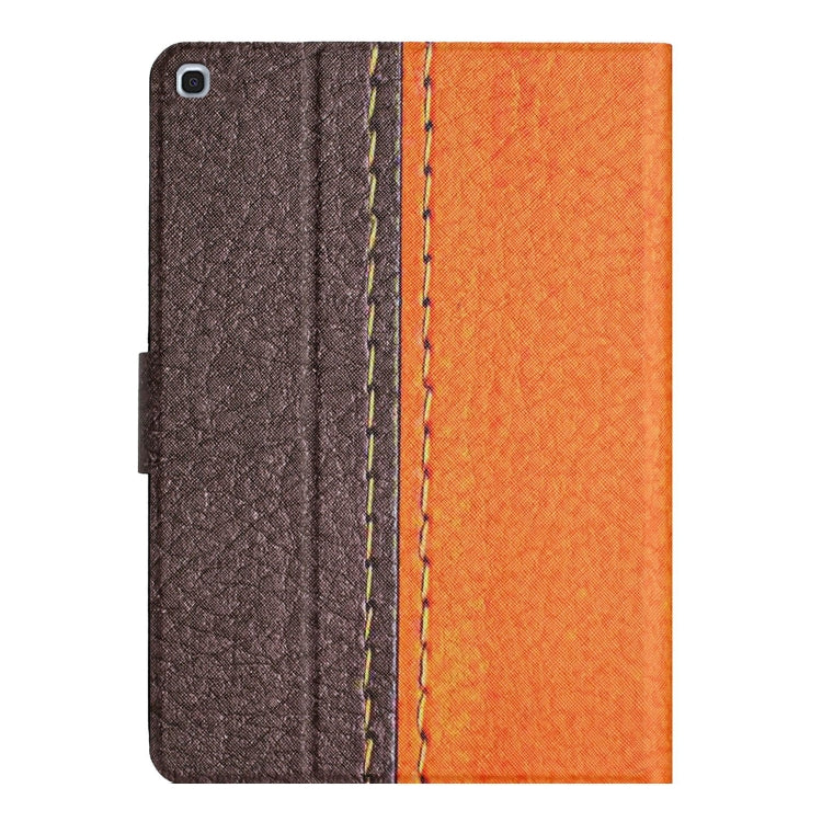 For Samsung Galaxy Tab A 10.1 2019 T510 Stitching Solid Color Smart Leather Tablet Case(Orange) by buy2fix
