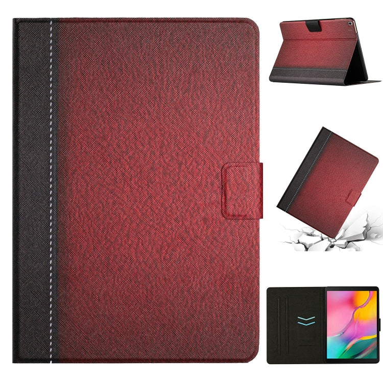 For Samsung Galaxy Tab A 10.1 2019 T510 Stitching Solid Color Smart Leather Tablet Case(Red) by buy2fix