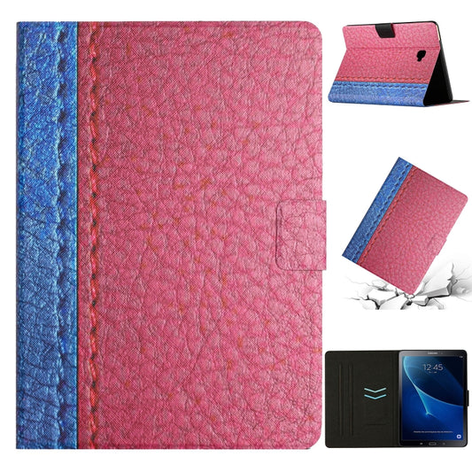 For Samsung Galaxy Tab A 10.1 T580 Stitching Solid Color Smart Leather Tablet Case(Rose Red) by buy2fix