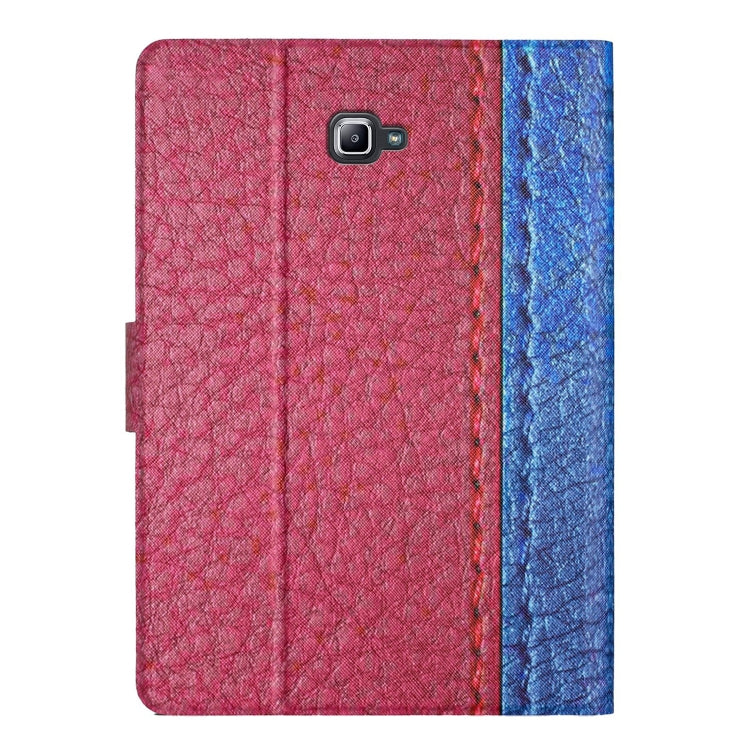 For Samsung Galaxy Tab A 10.1 T580 Stitching Solid Color Smart Leather Tablet Case(Rose Red) by buy2fix